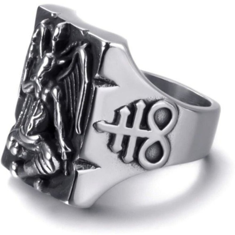 Stainless Steel Goat Satanic Punk Ring
